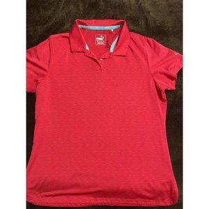 Puma Golf Women’s Pink Short Sleeve Shirt Size Large